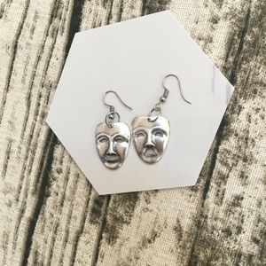 Vintage Comedy Tragedy Mask Earrings